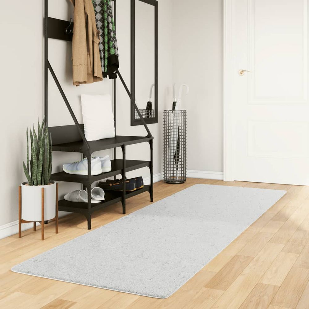 vidaXL Rug OVIEDO Short Pile Grey 80x250 cm - SILVIONIX