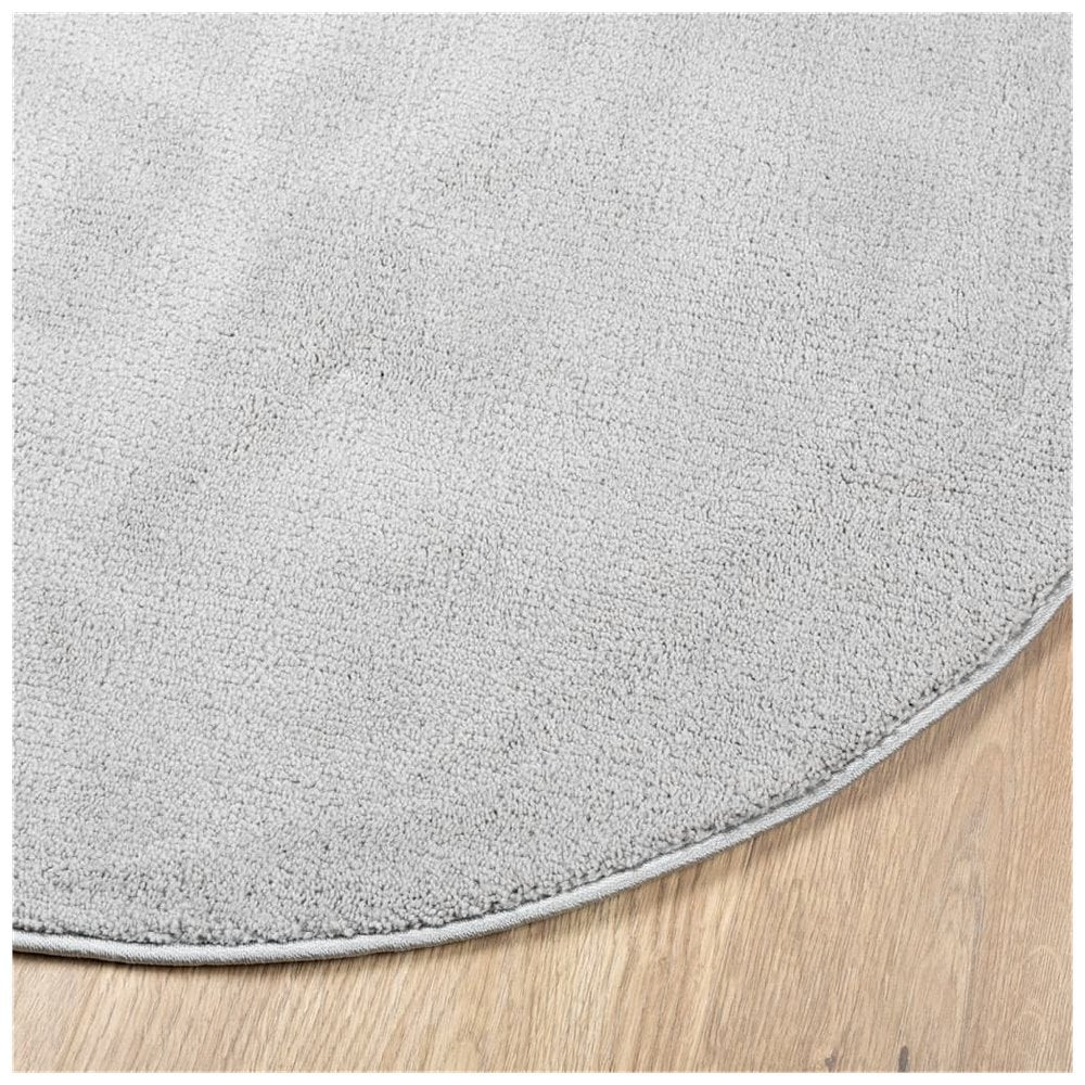 vidaXL Rug OVIEDO Short Pile Grey Ø 280 cm - SILVIONIX