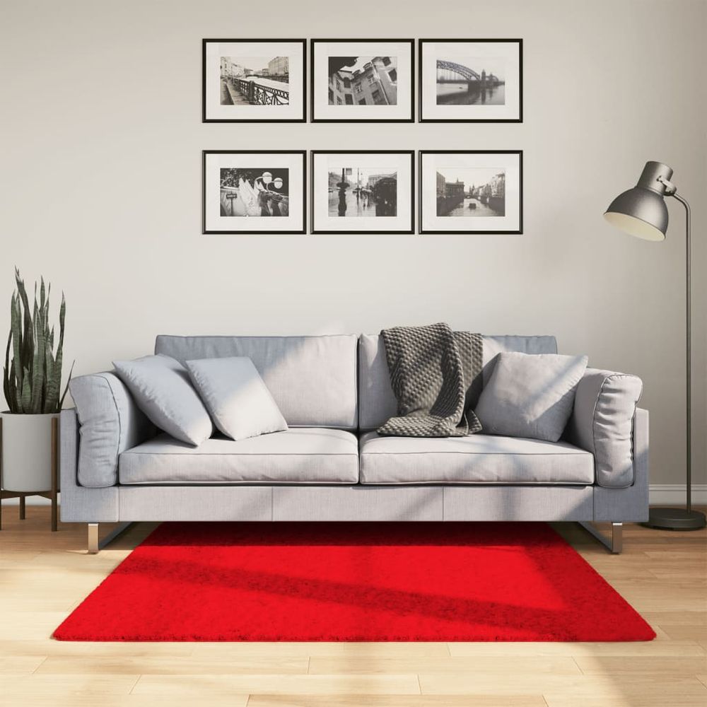 vidaXL Rug OVIEDO Short Pile Red 120x120 cm - SILVIONIX