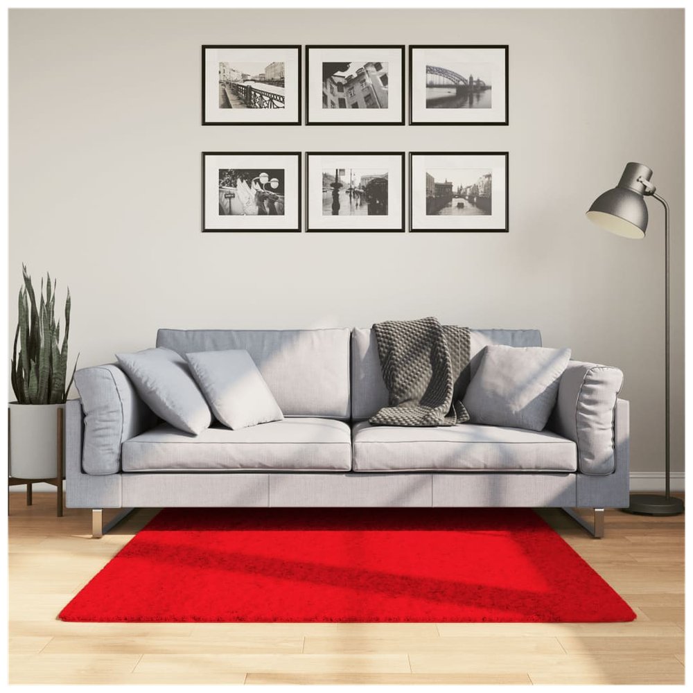 vidaXL Rug OVIEDO Short Pile Red 120x120 cm - SILVIONIX