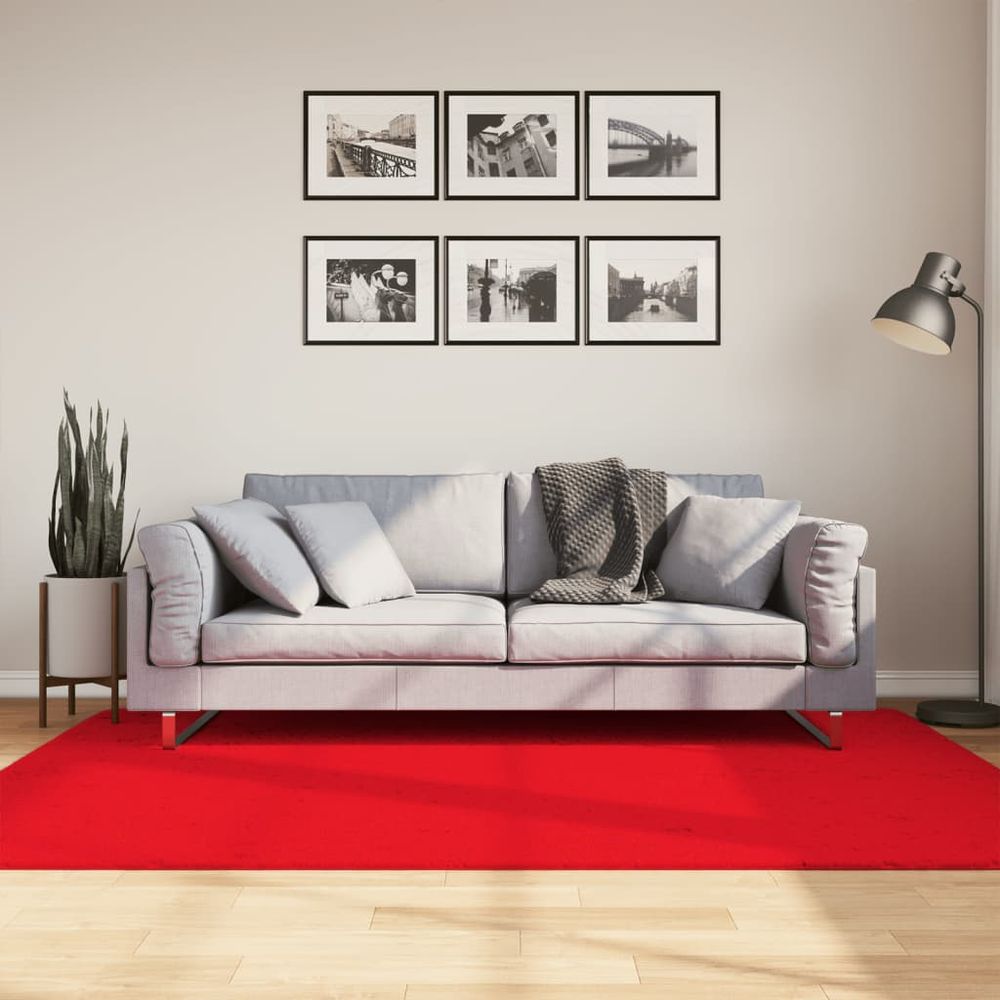 vidaXL Rug OVIEDO Short Pile Red 140x200 cm - SILVIONIX