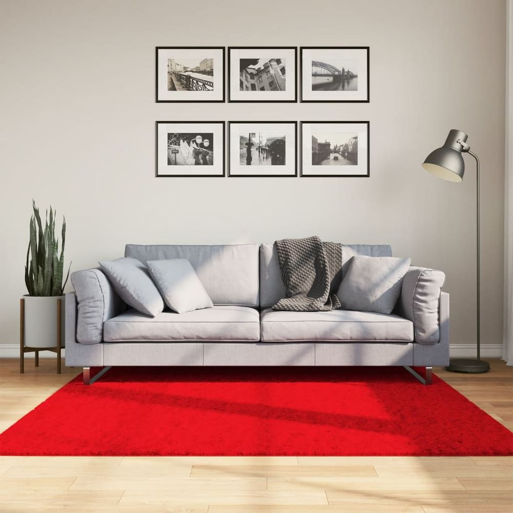 vidaXL Rug OVIEDO Short Pile Red 160x160 cm - SILVIONIX