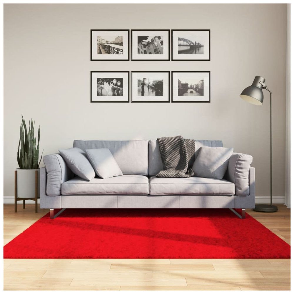 vidaXL Rug OVIEDO Short Pile Red 160x160 cm - SILVIONIX