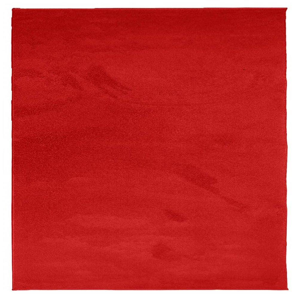 vidaXL Rug OVIEDO Short Pile Red 240x240 cm - SILVIONIX