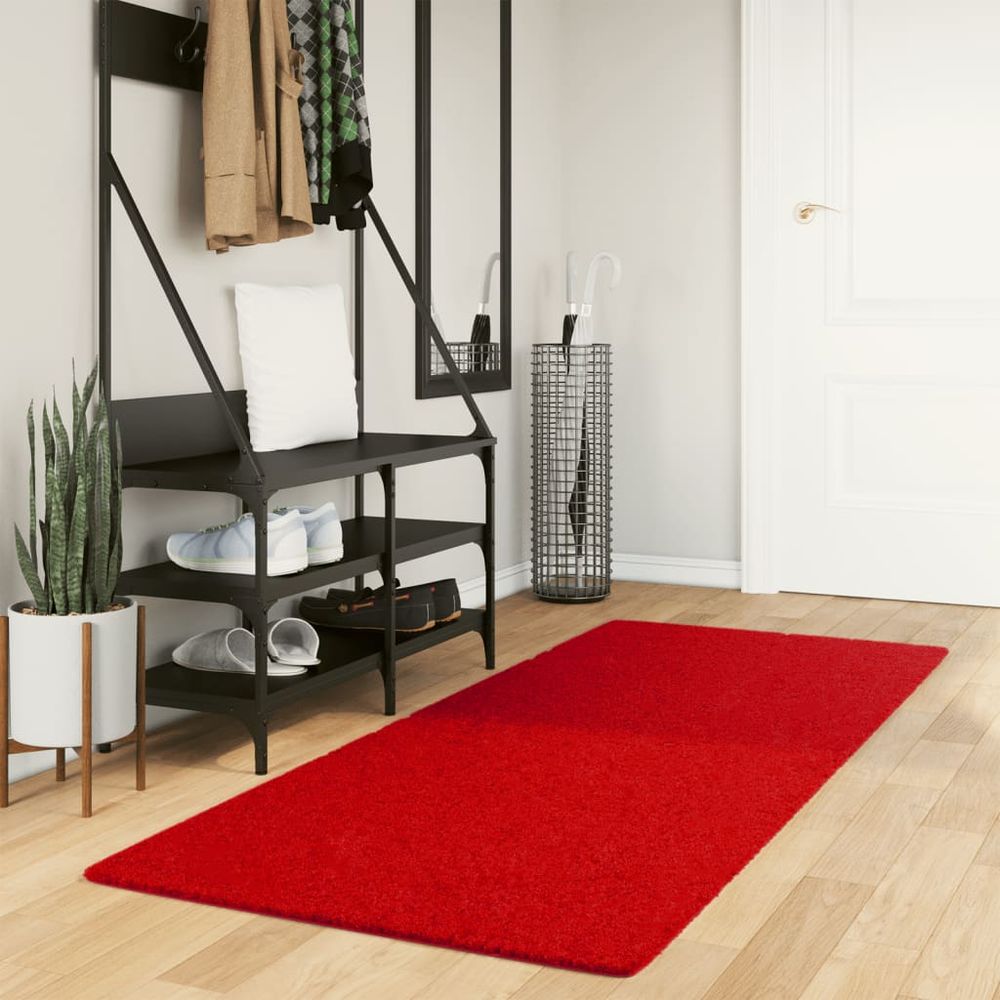 vidaXL Rug OVIEDO Short Pile Red 80x200 cm - SILVIONIX