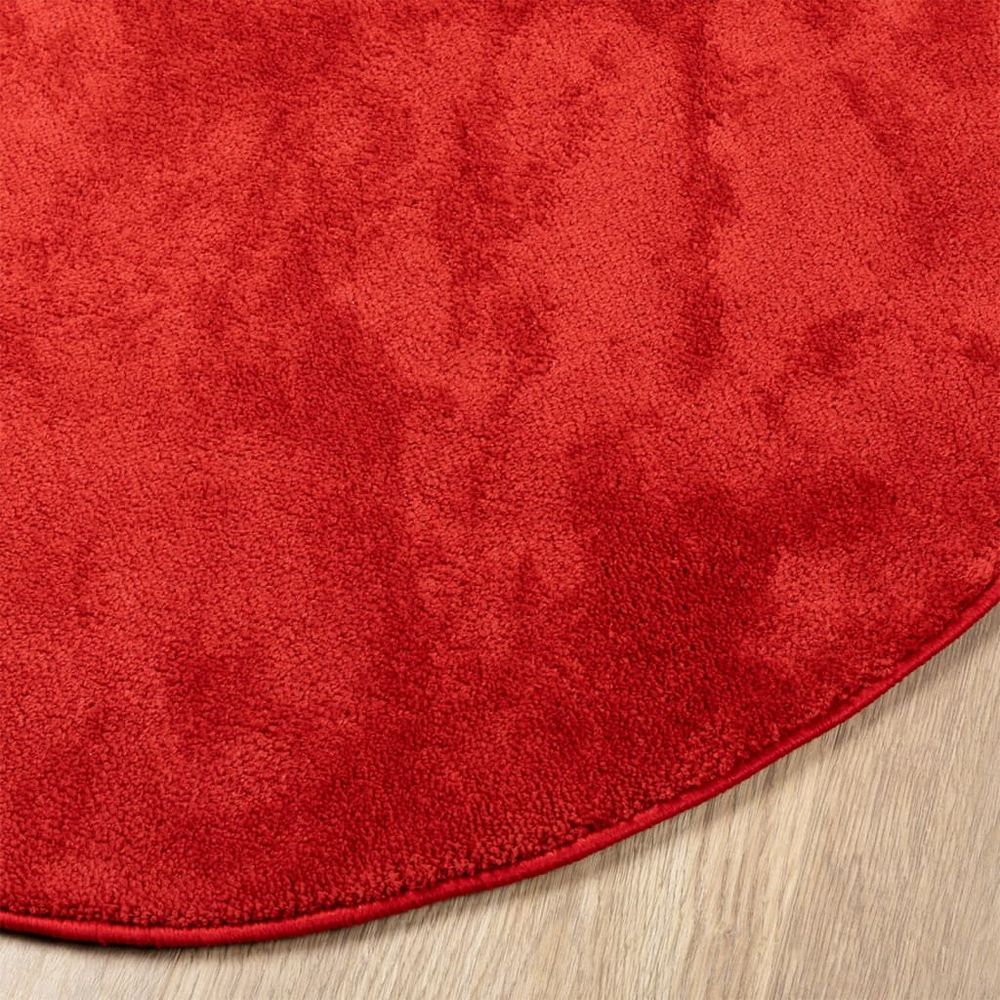 vidaXL Rug OVIEDO Short Pile Red Ø 100 cm - SILVIONIX