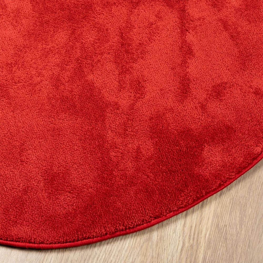 vidaXL Rug OVIEDO Short Pile Red Ø 200 cm - SILVIONIX