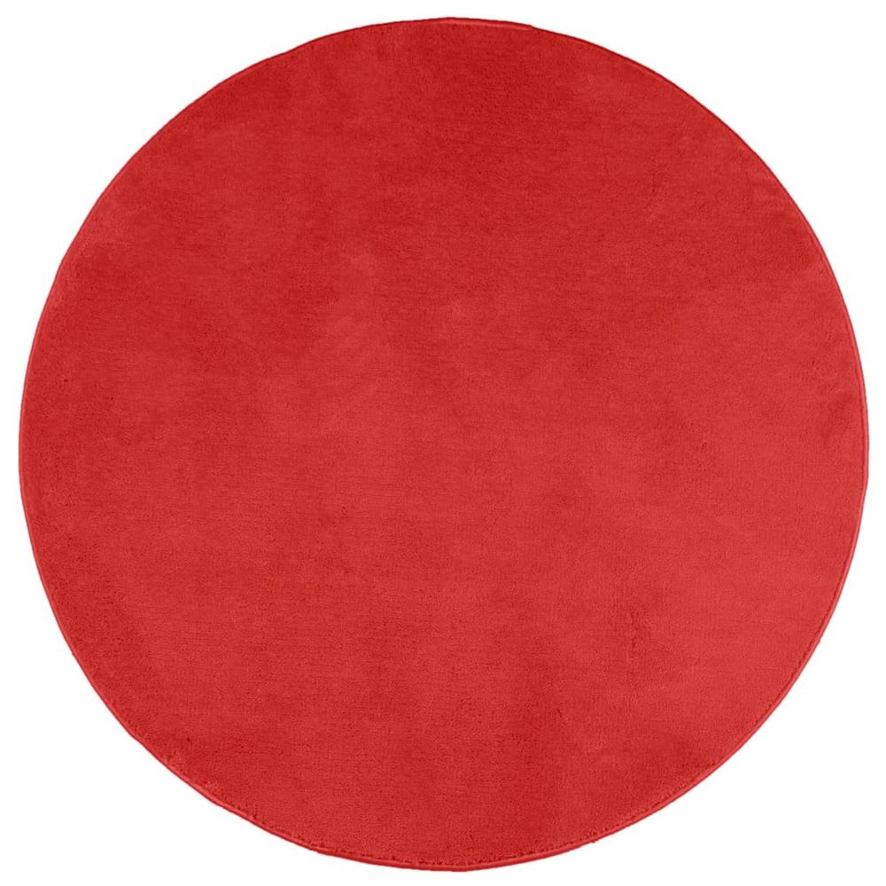 vidaXL Rug OVIEDO Short Pile Red Ø 240 cm - SILVIONIX