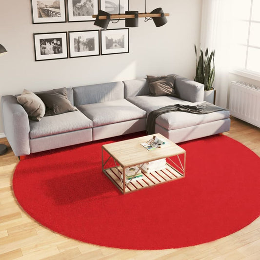 vidaXL Rug OVIEDO Short Pile Red Ø 280 cm - SILVIONIX