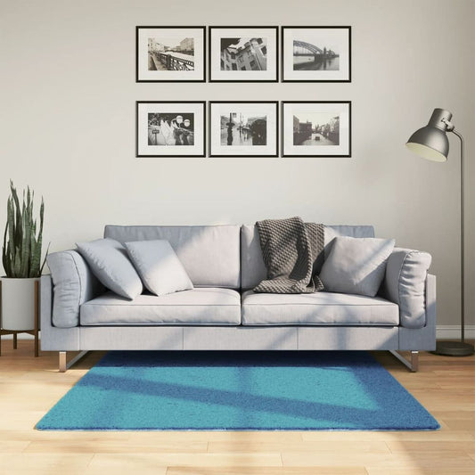 vidaXL Rug OVIEDO Short Pile Turquoise 120x120 cm - SILVIONIX