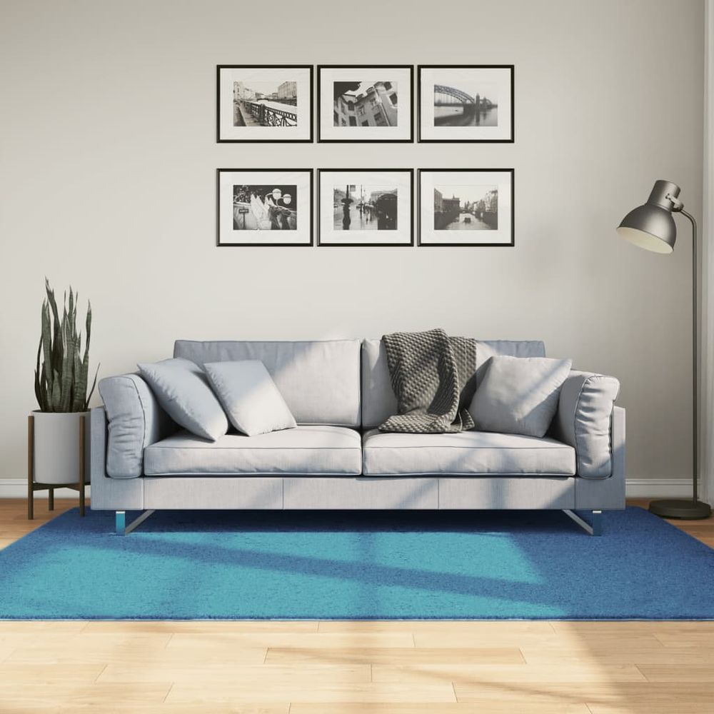 vidaXL Rug OVIEDO Short Pile Turquoise 140x200 cm - SILVIONIX