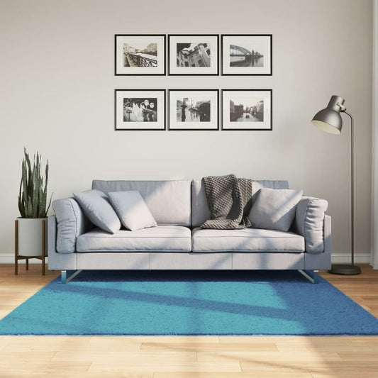 vidaXL Rug OVIEDO Short Pile Turquoise 160x160 cm - SILVIONIX