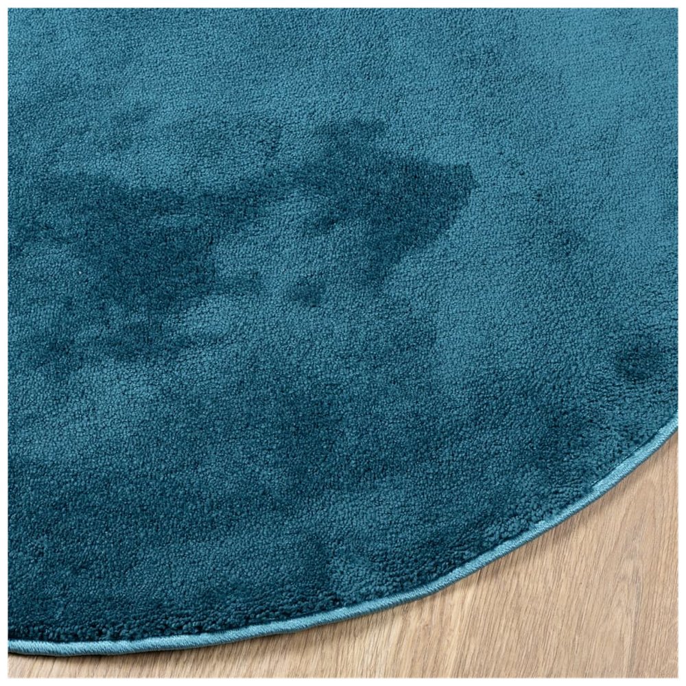 vidaXL Rug OVIEDO Short Pile Turquoise Ø 100 cm - SILVIONIX