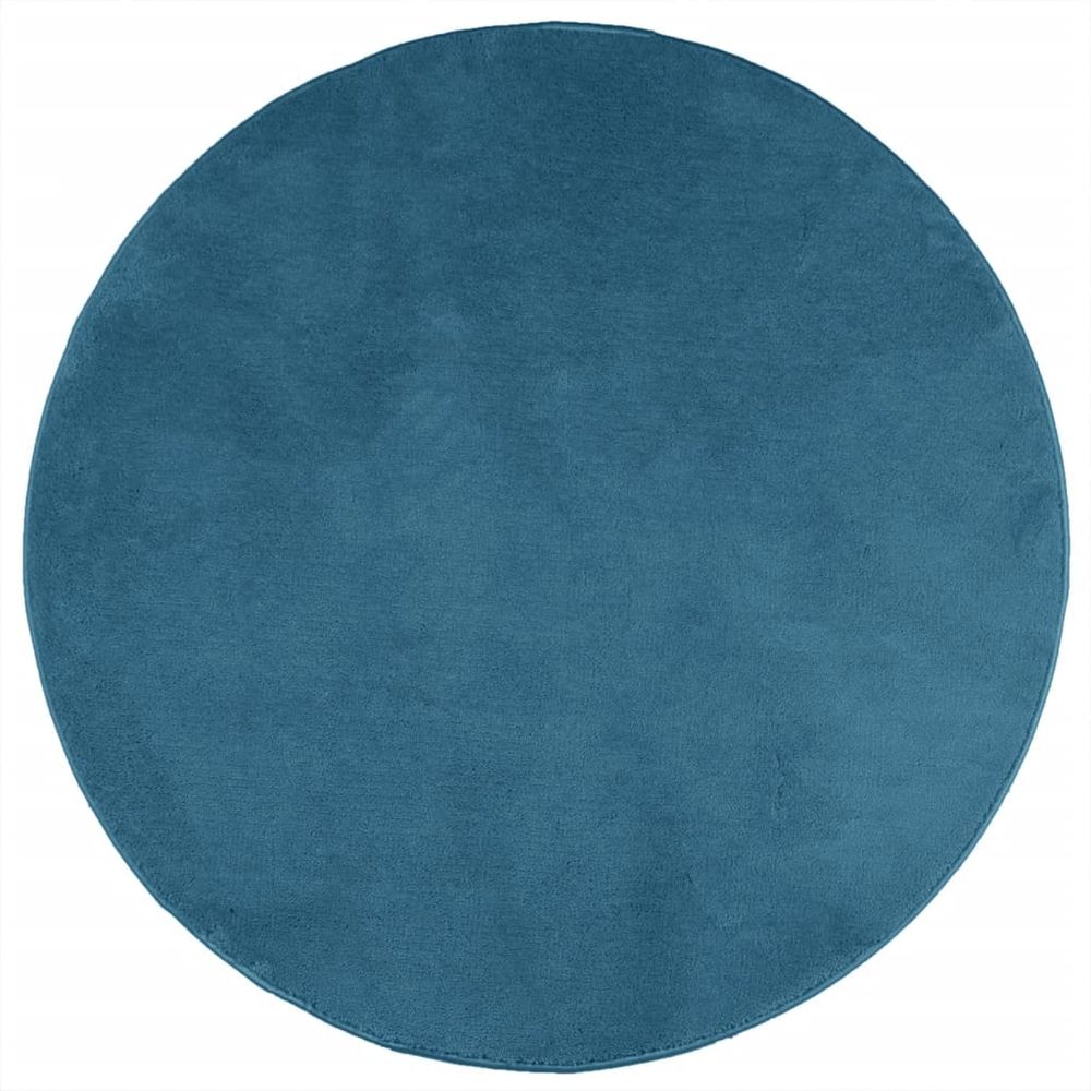 vidaXL Rug OVIEDO Short Pile Turquoise Ø 120 cm - SILVIONIX