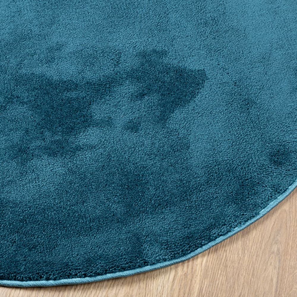 vidaXL Rug OVIEDO Short Pile Turquoise Ø 120 cm - SILVIONIX