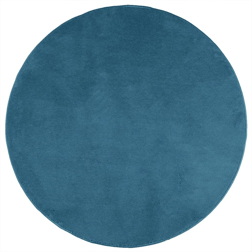 vidaXL Rug OVIEDO Short Pile Turquoise Ø 200 cm - SILVIONIX