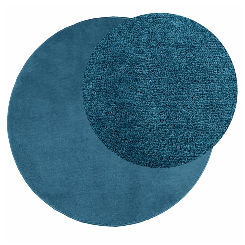 vidaXL Rug OVIEDO Short Pile Turquoise Ø 280 cm - SILVIONIX