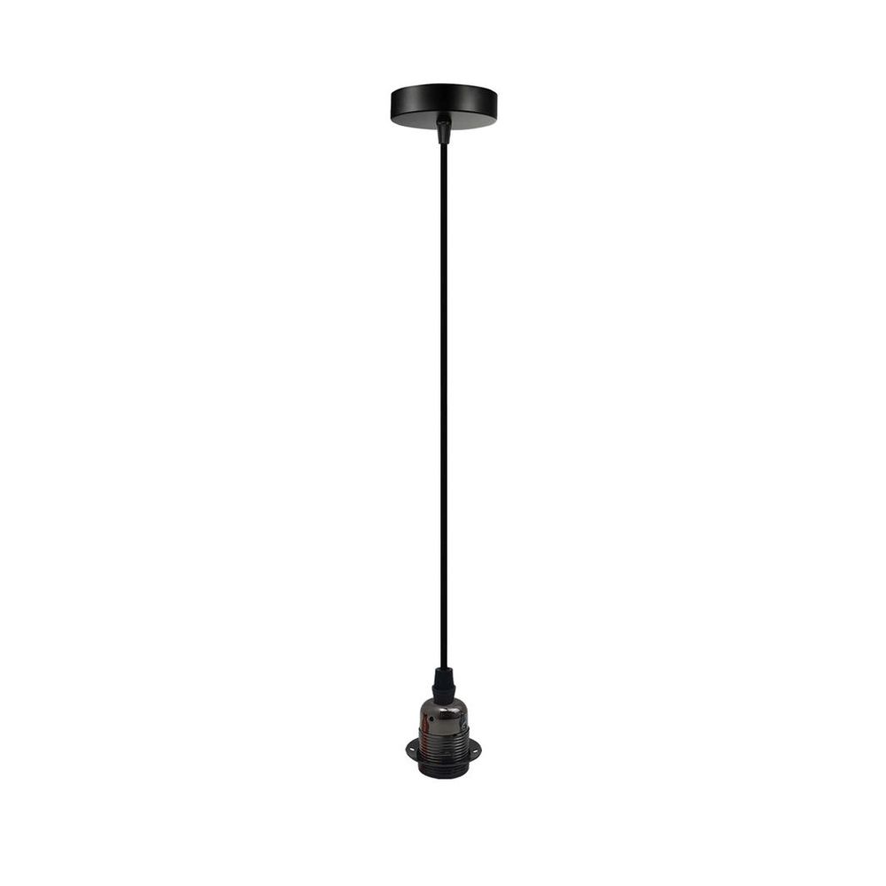 Vintage Industrial Black Pendant Light Fitting, lampshade Holder Fitting Set with 2m Cable. - SILVIONIX