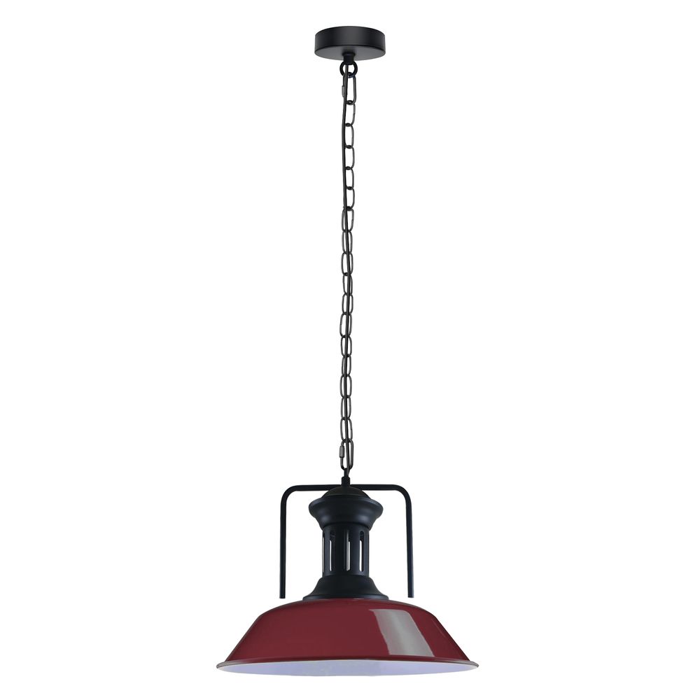 Vintage Industrial Burgundy Ceiling Pendant Light Shade Hanging Lamp Light - SILVIONIX