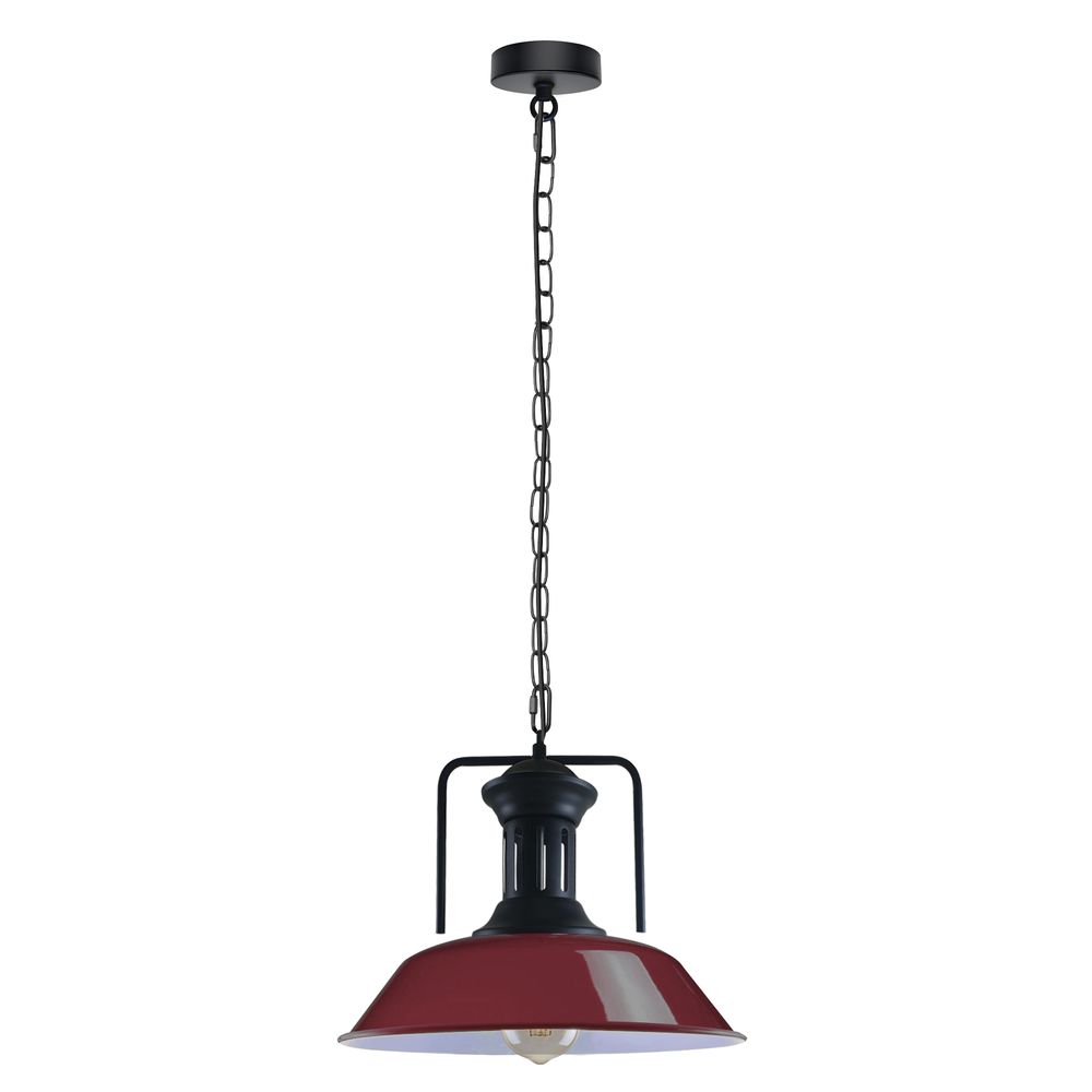 Vintage Industrial Burgundy Ceiling Pendant Light Shade Hanging Lamp Light - SILVIONIX