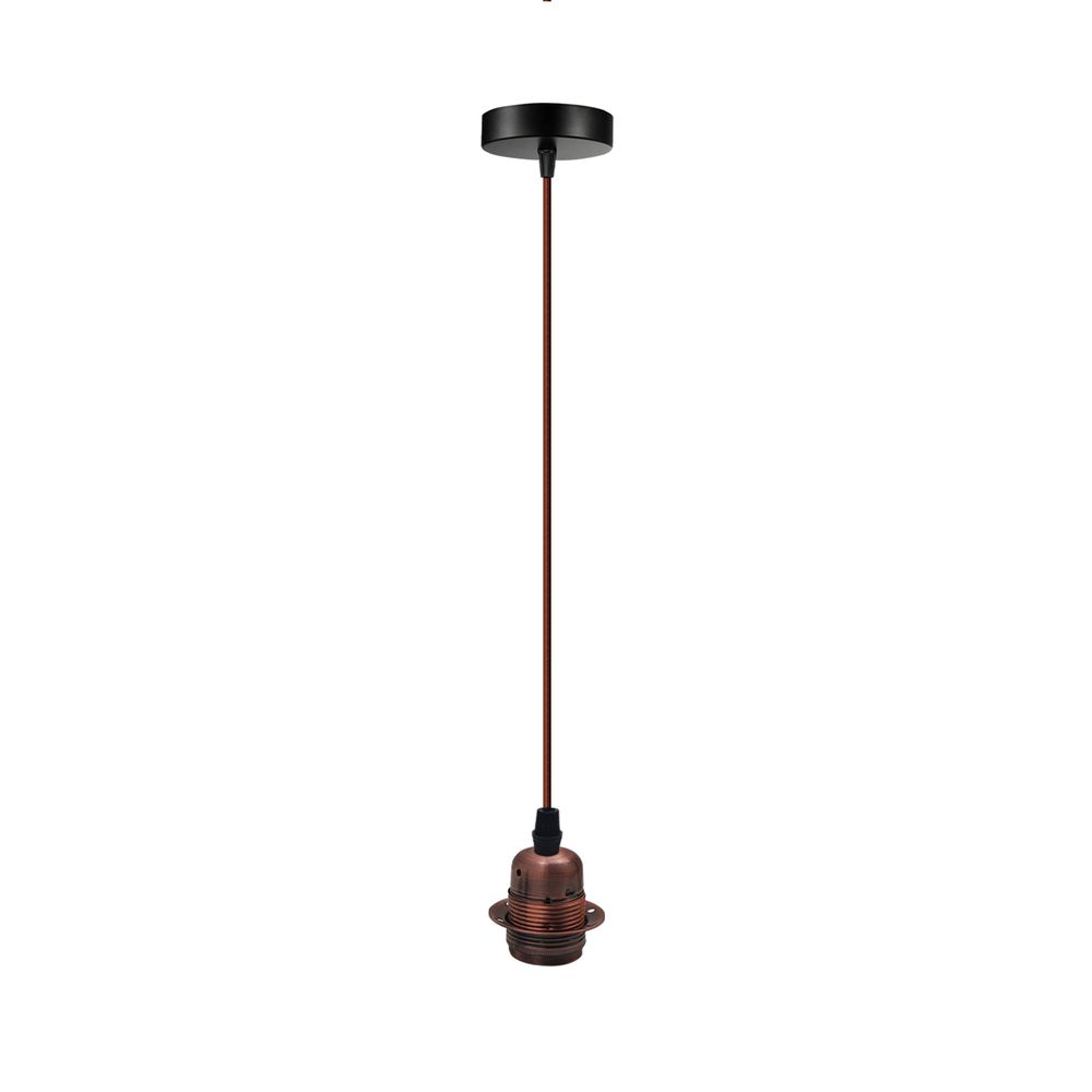 Vintage Industrial Copper Pendant Light Fitting, lampshade Holder Fitting Set with 2m Cable. - SILVIONIX