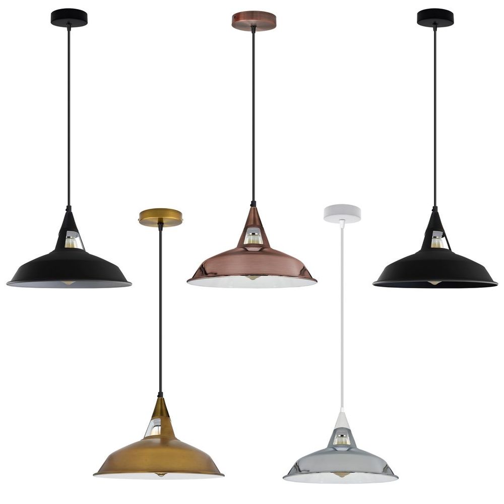 Vintage Industrial Retro Metal Ceiling Lamp Shade Pendant Lights , UK E27 Holder - SILVIONIX