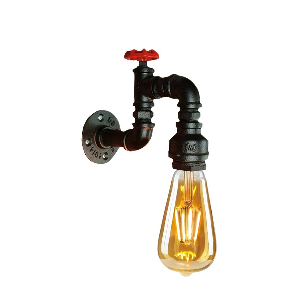 Vintage Industrial Retro Pipe Lamp WallLight E27 60W Dimmable Non Dimmable Bulb - SILVIONIX