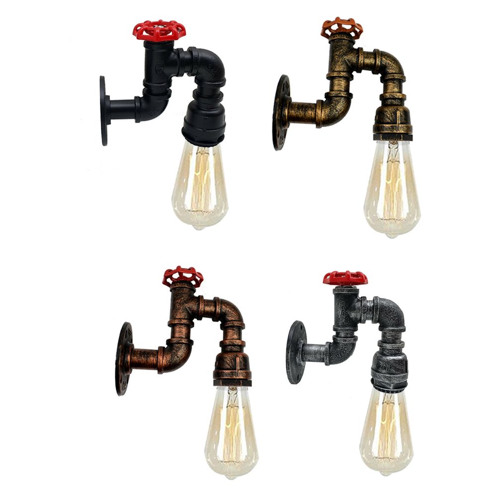 Vintage Industrial Water Pipe Lamp Retro Light Steampunk Wall Sconce - SILVIONIX