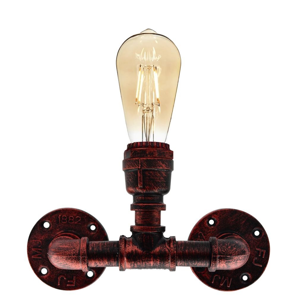 Vintage Industrial WaterLamp WallLight Holder E27 60W Dimmable Non Dimmable Bulb - SILVIONIX