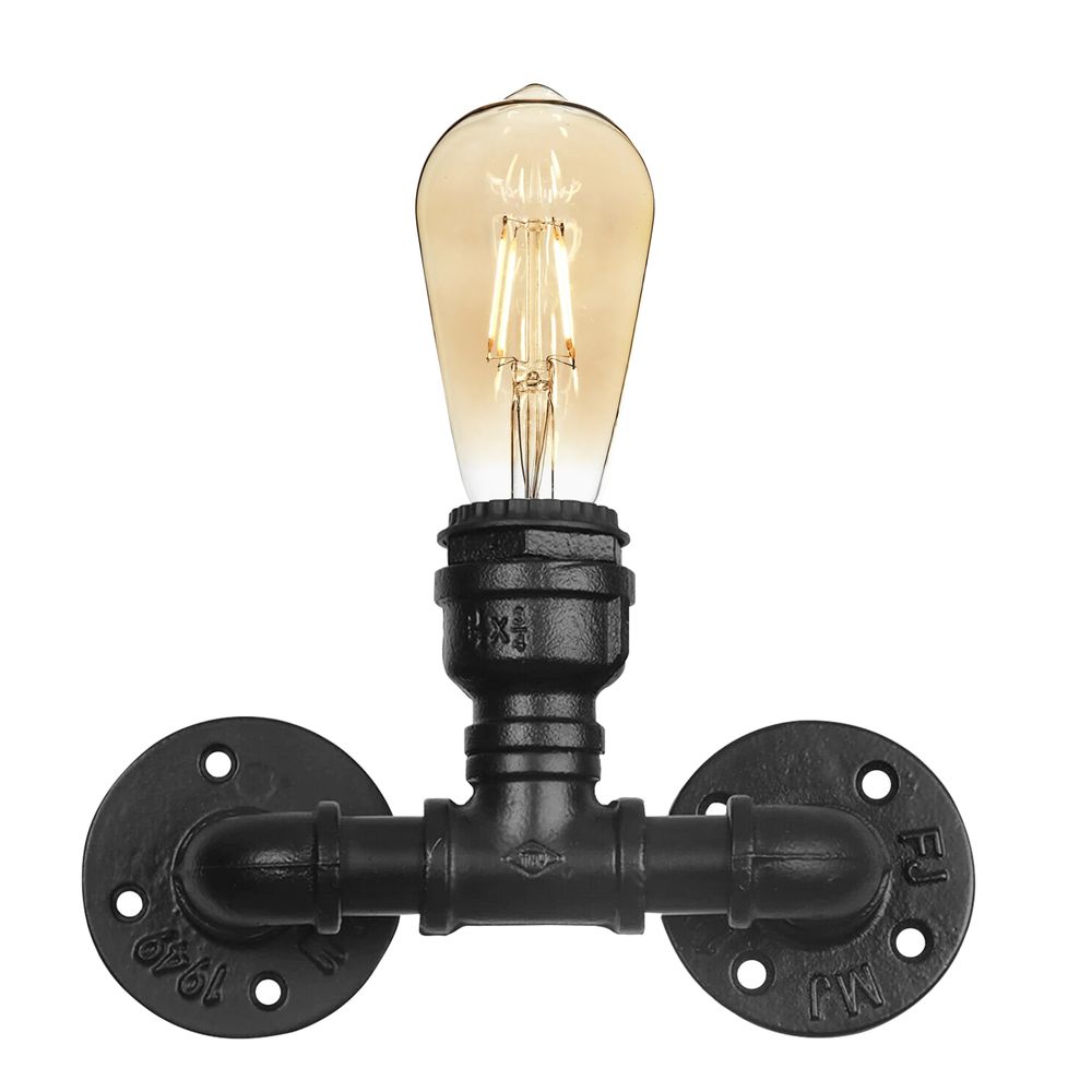 Vintage Industrial WaterLamp WallLight Holder E27 60W Dimmable Non Dimmable Bulb - SILVIONIX