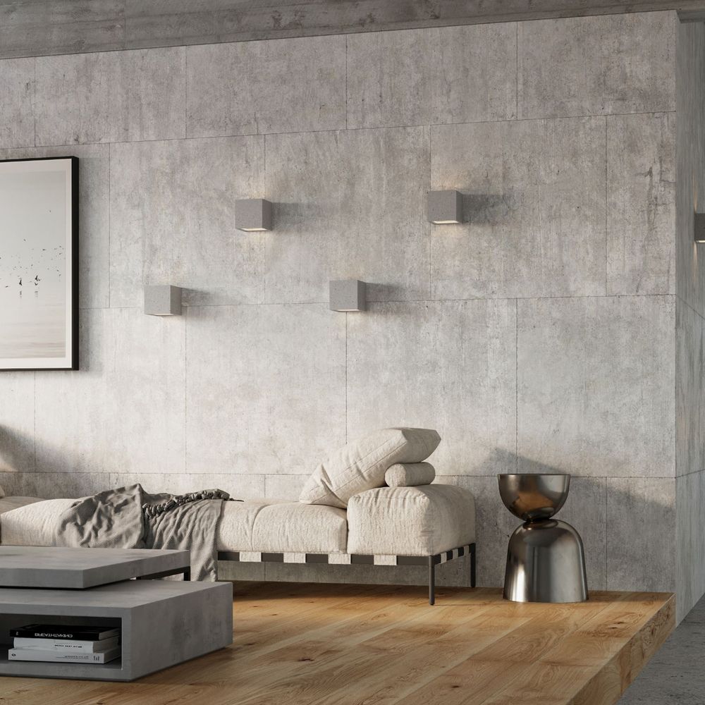 Wall lamp concrete, glass Leo modern Design G9 - SILVIONIX