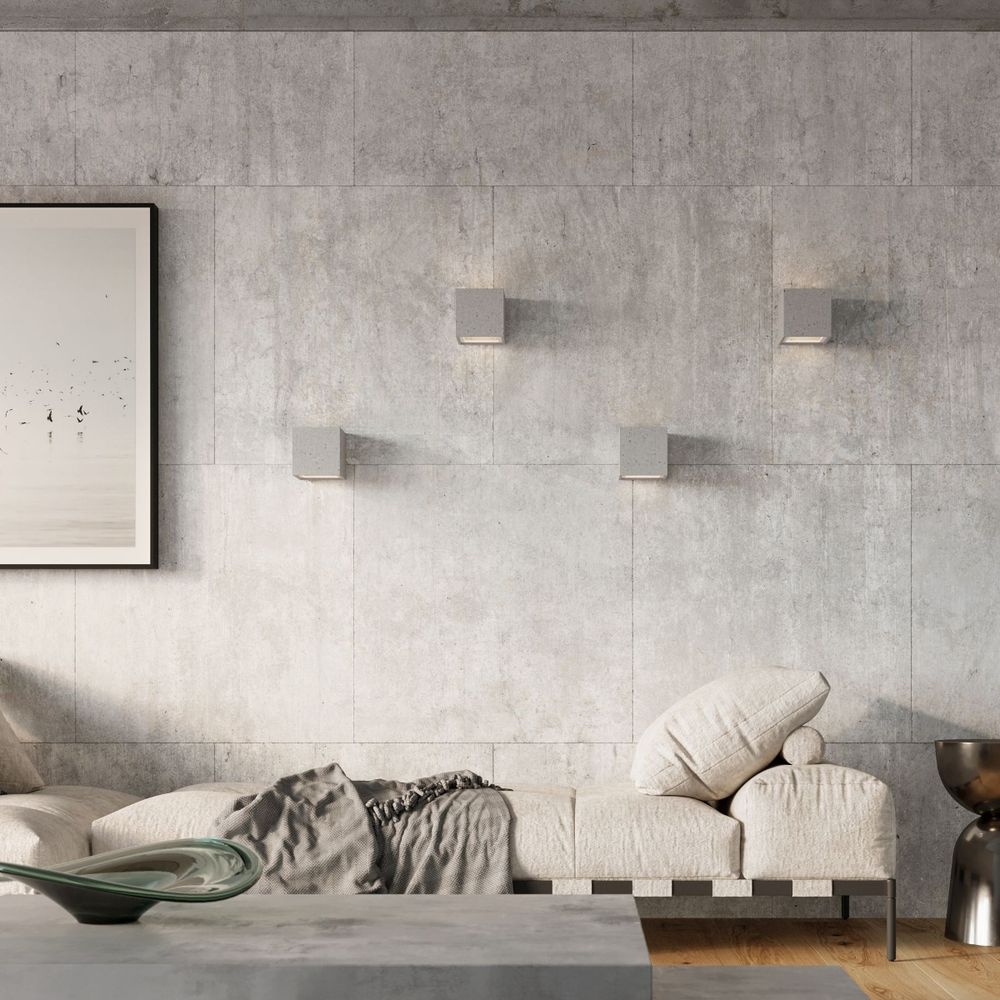 Wall lamp concrete, glass Leo modern Design G9 - SILVIONIX