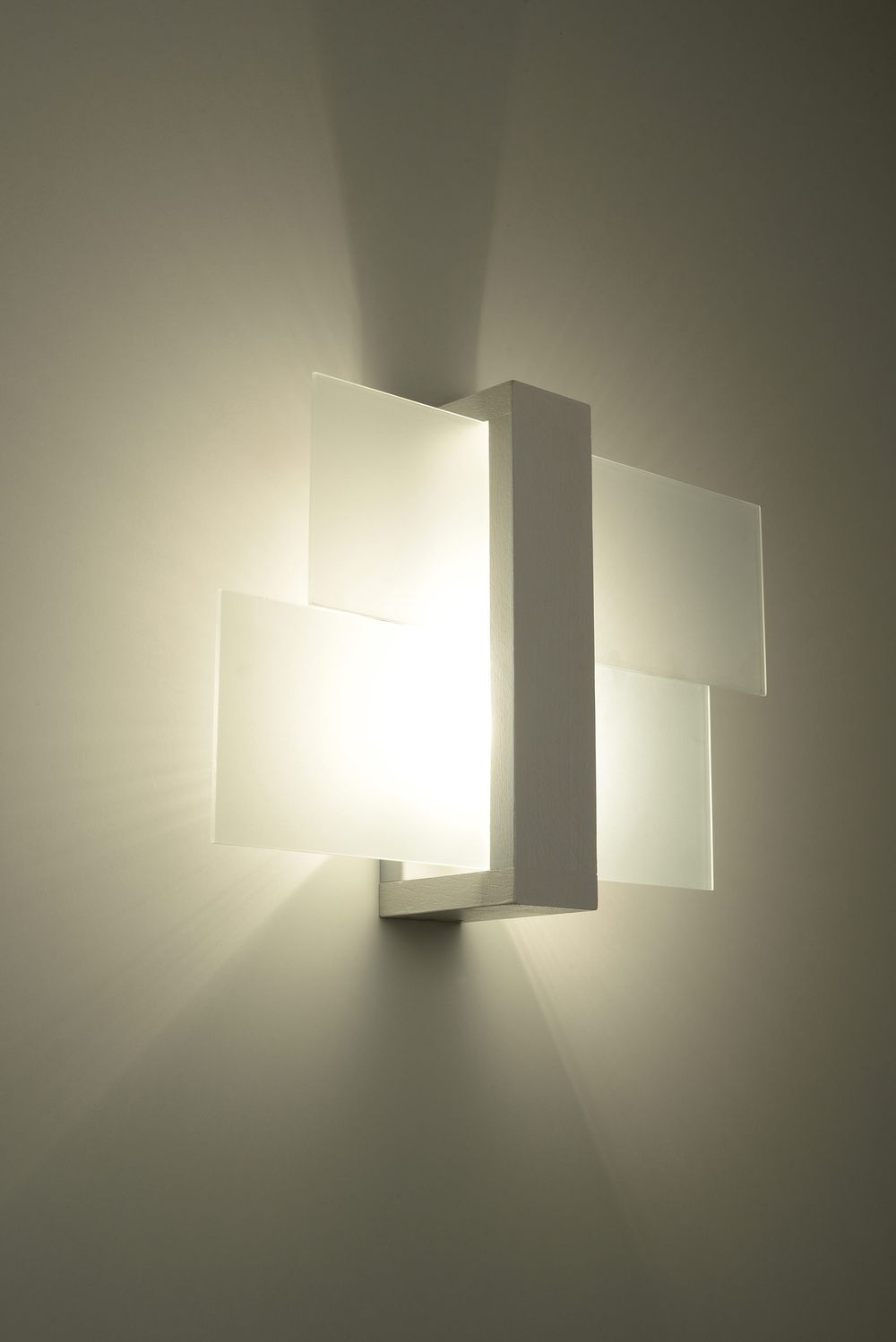 Wall Lamp FENIKS 1 White Wood/Glass Modern Scandinavian Design LED E27 - SILVIONIX