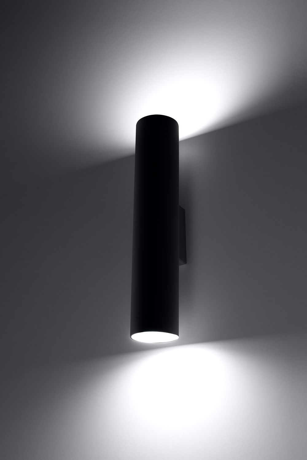 Wall Lamp LAGOS 2 Black Round Tube Shape Modern Loft Design LED GU10 - SILVIONIX