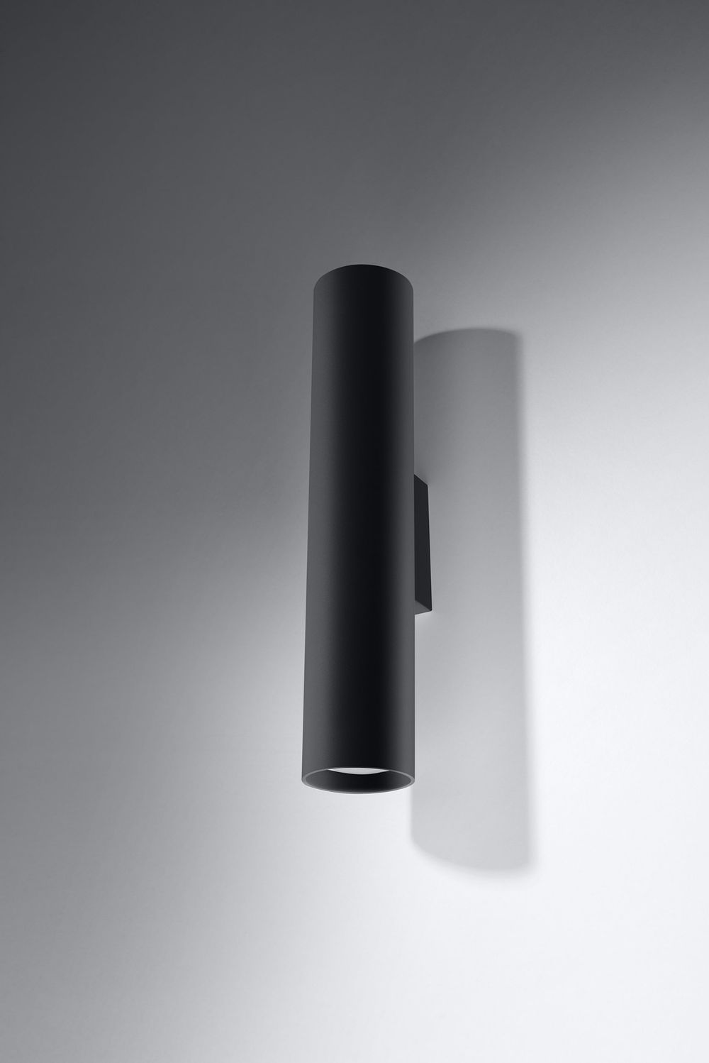 Wall Lamp LAGOS 2 Black Round Tube Shape Modern Loft Design LED GU10 - SILVIONIX