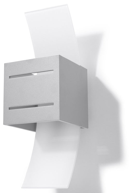 Wall Lamp LORETO Grey Up/Down Square Shape Modern Loft Design G9 - SILVIONIX