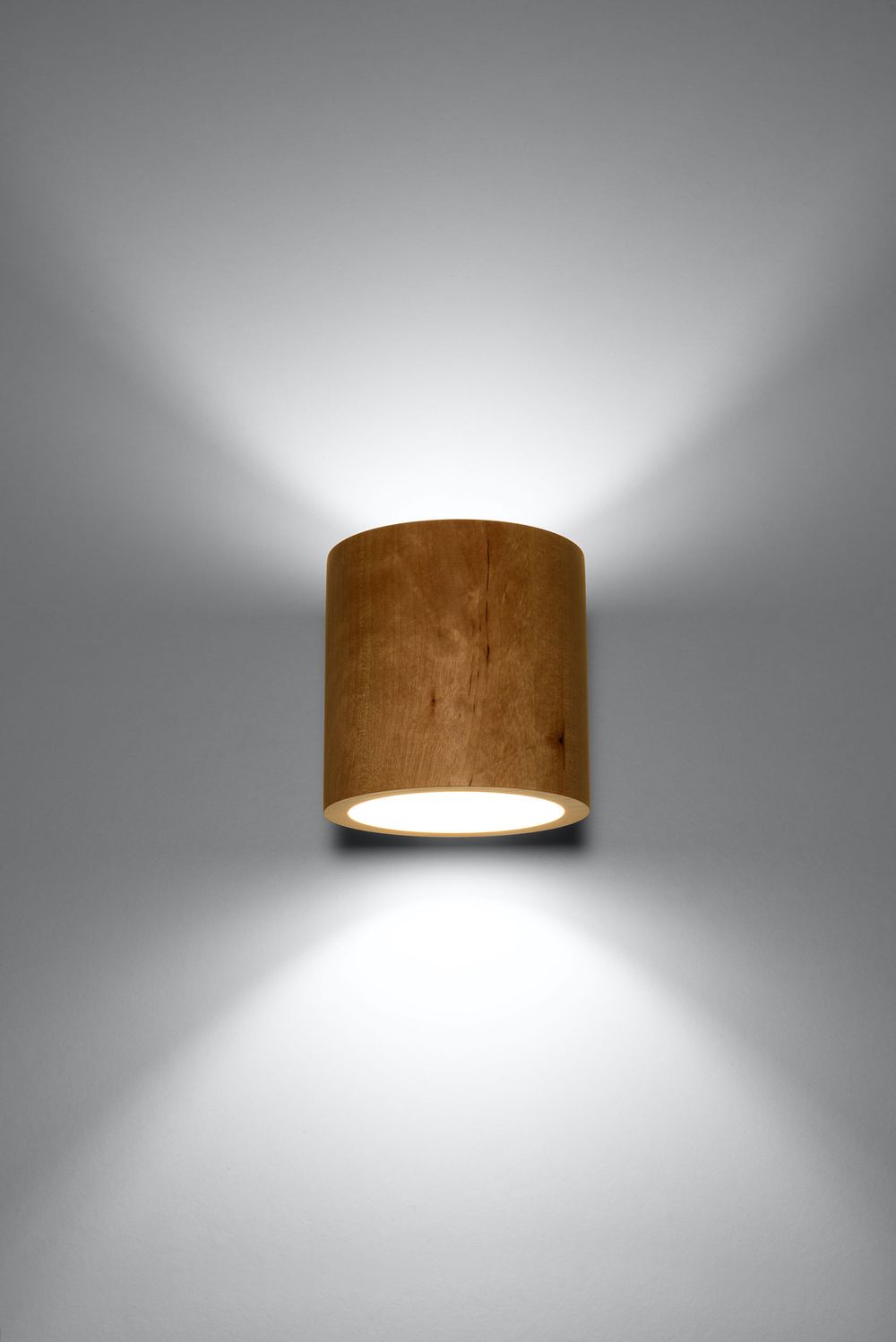 Wall Lamp ORBIS Up/Down Natural Wood Round Tube Boho Design LED G9 - SILVIONIX