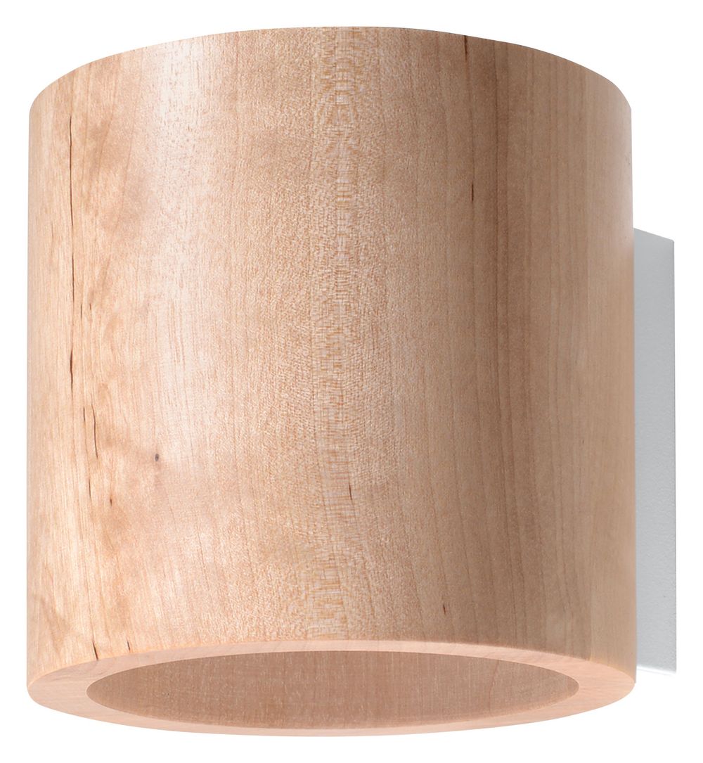 Wall Lamp ORBIS Up/Down Natural Wood Round Tube Boho Design LED G9 - SILVIONIX