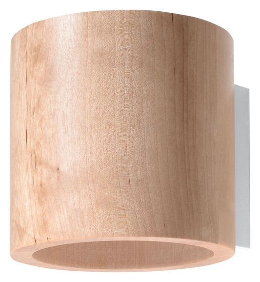 Wall Lamp ORBIS Up/Down Natural Wood Round Tube Boho Design LED G9 - SILVIONIX