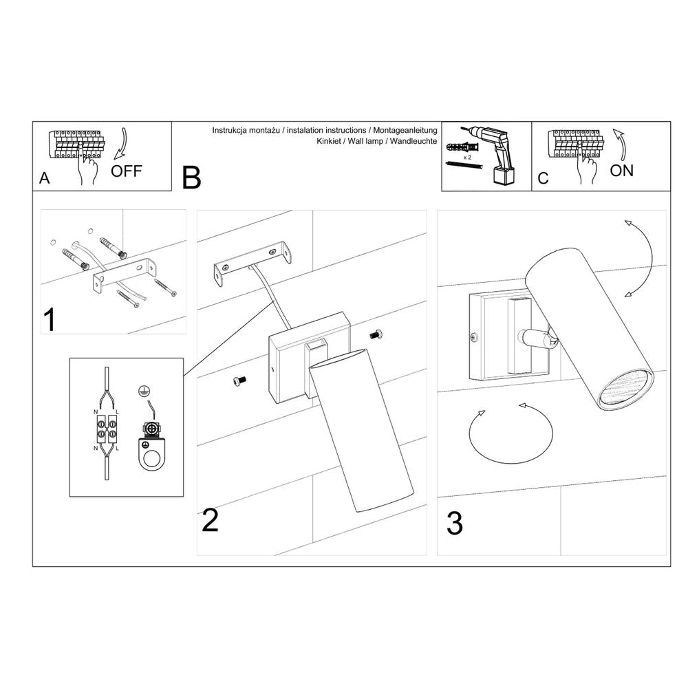 Wall lamp steel Direzione modern Design GU10 - SILVIONIX