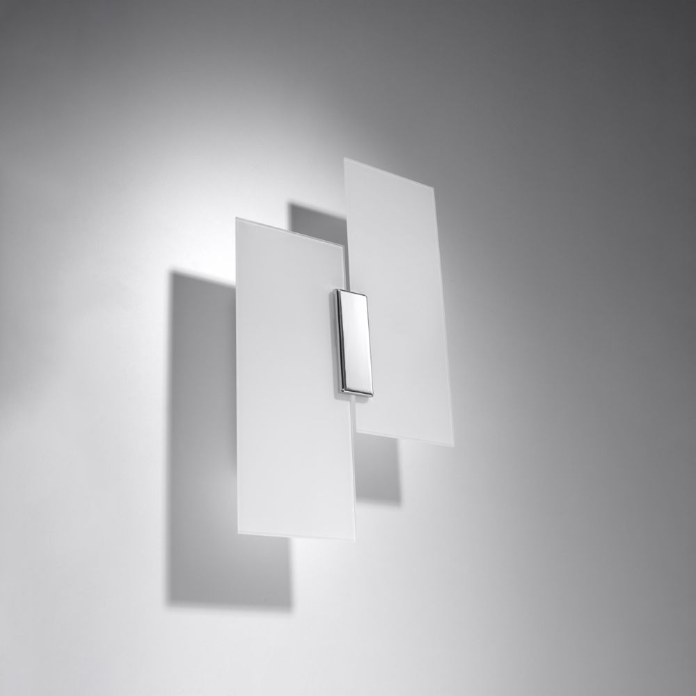 Wall lamp steel, glass Fabiano modern Design E27 - SILVIONIX