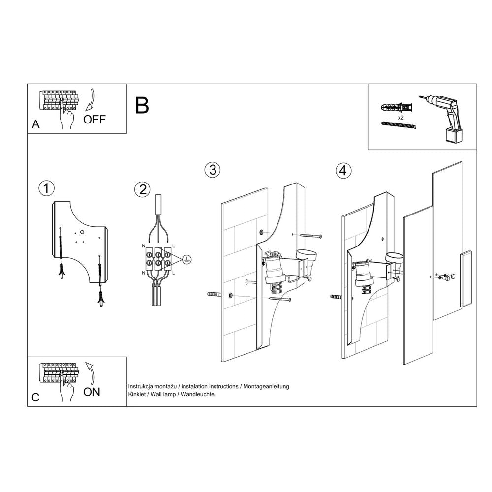 Wall lamp steel, glass Fabiano modern Design E27 - SILVIONIX