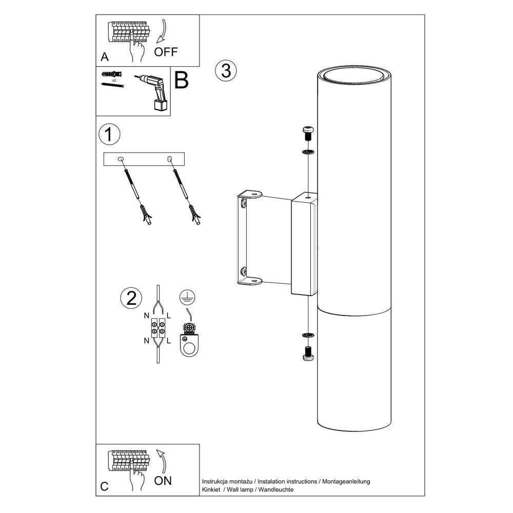 Wall lamp steel Loopez modern Design GU10 - SILVIONIX