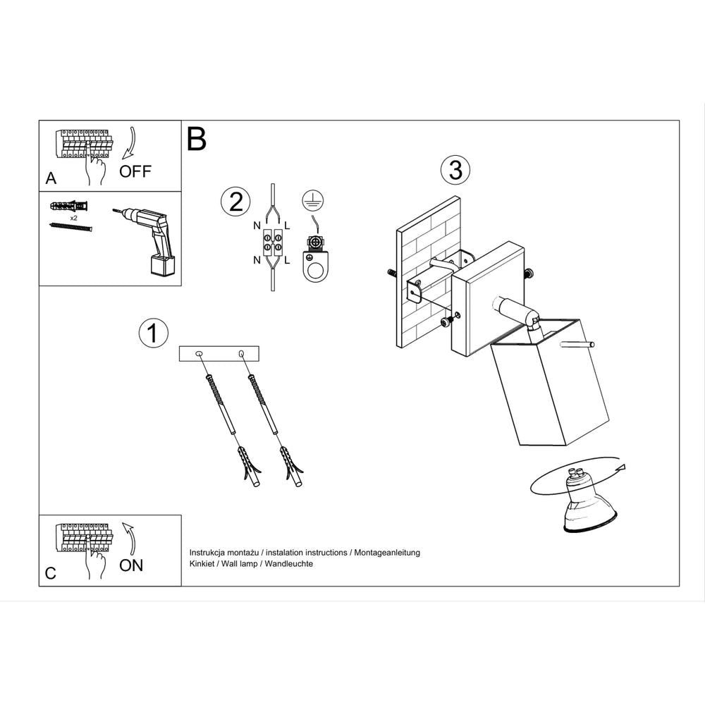 Wall lamp steel Merida modern Design GU10 - SILVIONIX