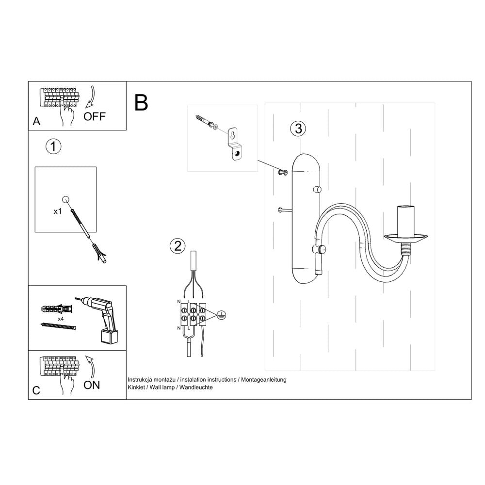 Wall lamp steel Minerwa modern Design E14 - SILVIONIX