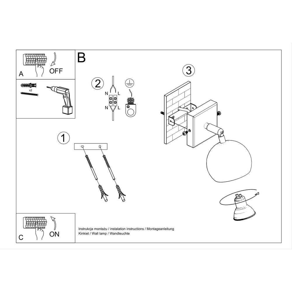 Wall lamp steel Oculare modern Design GU10 - SILVIONIX