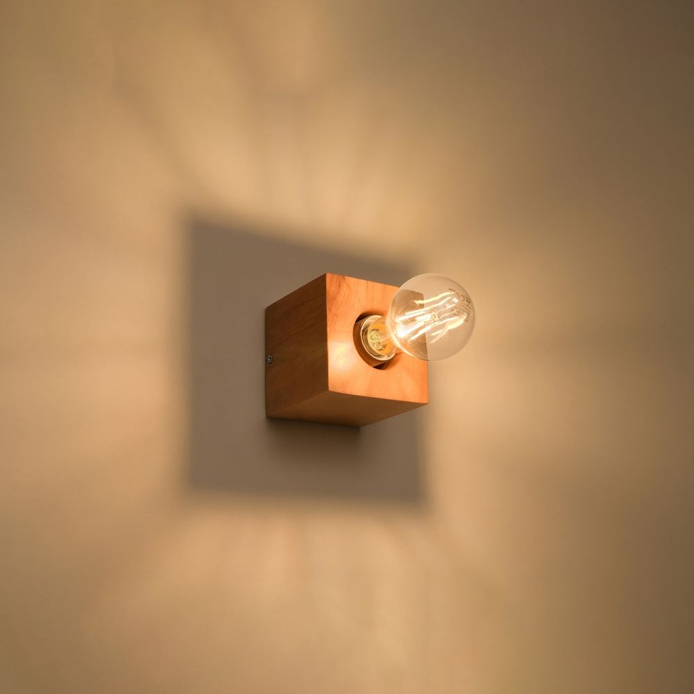 Wall lamp wood Ariz Scandinavian Design E27 - SILVIONIX