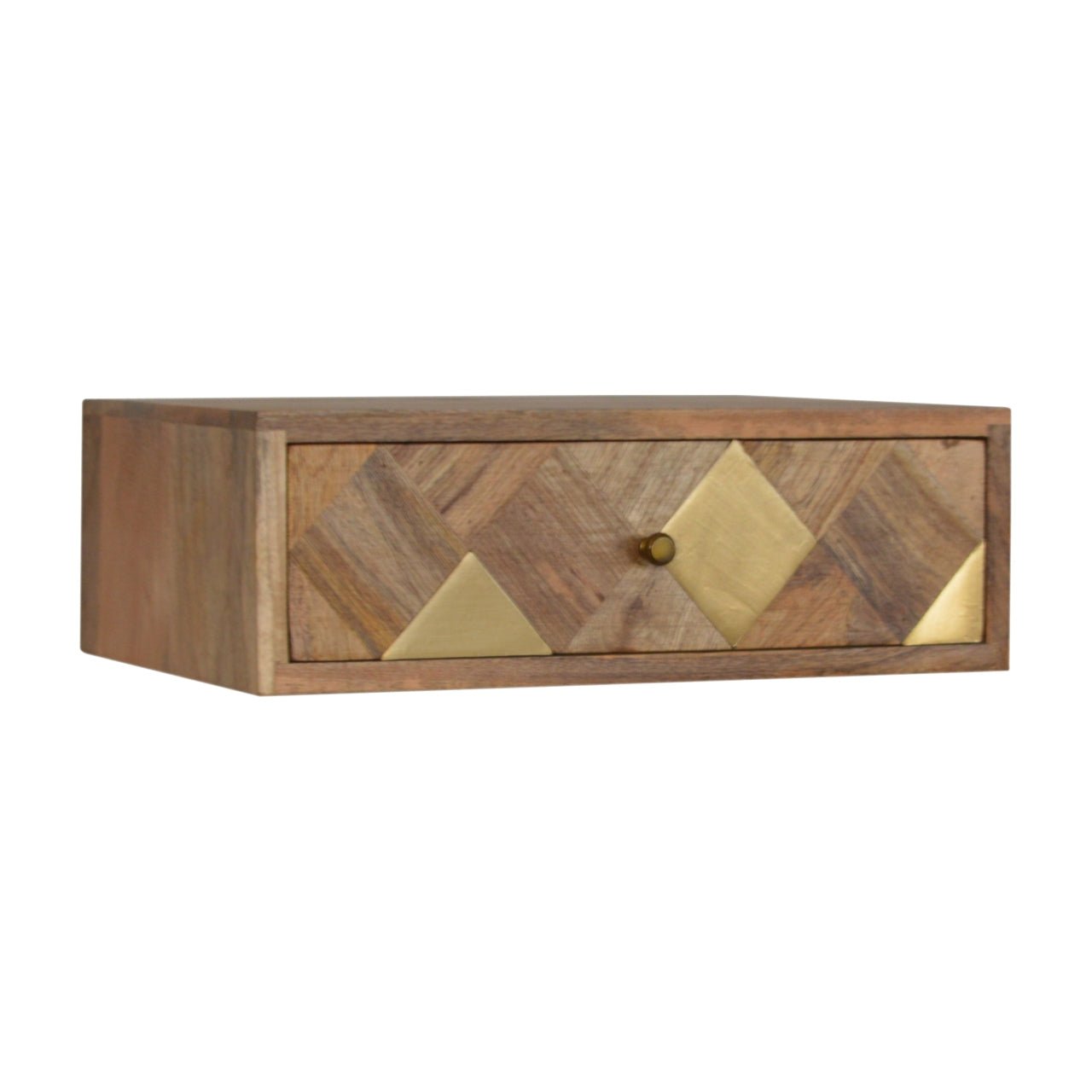 Wall Mounted Brass Inlay Bedside - SILVIONIX