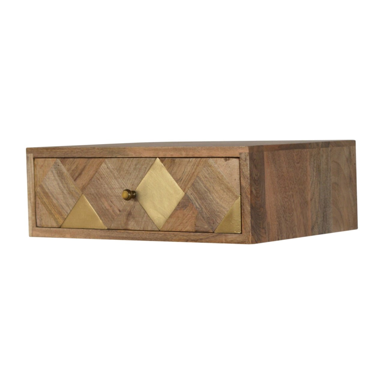 Wall Mounted Brass Inlay Bedside - SILVIONIX