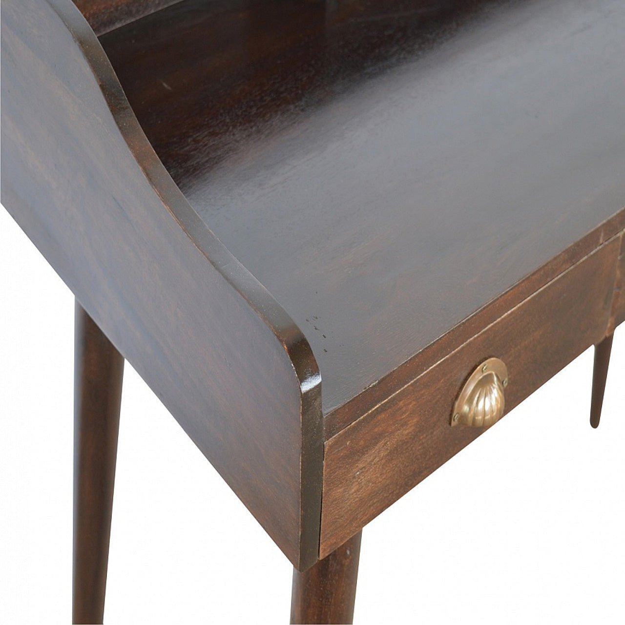 Walnut Gallery Shell Writing Desk - SILVIONIX